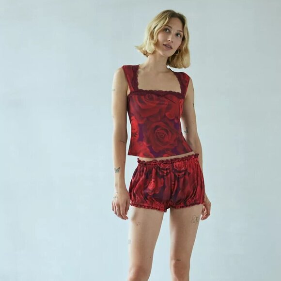 NWT UO Out From Under Vivian Square Neck Red Top - Picture 5 of 5